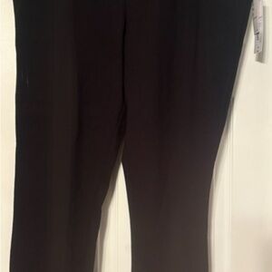 Liz Claiborne Classic Black Straight stretch pants with wide waistband, pull on